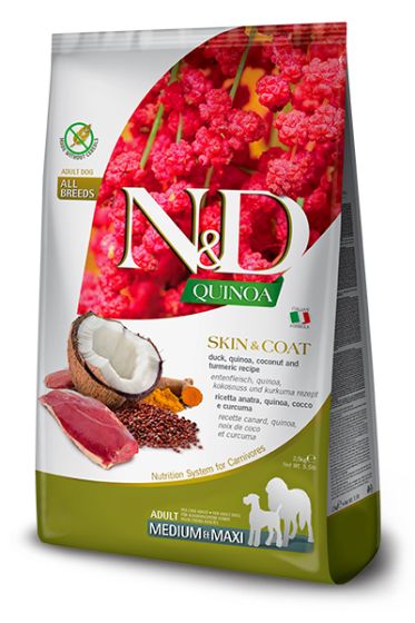 Farmina - N&D Quinoa - Skin & Coat Duck & Quinoa Medium & Maxi (Dry Dog Food)