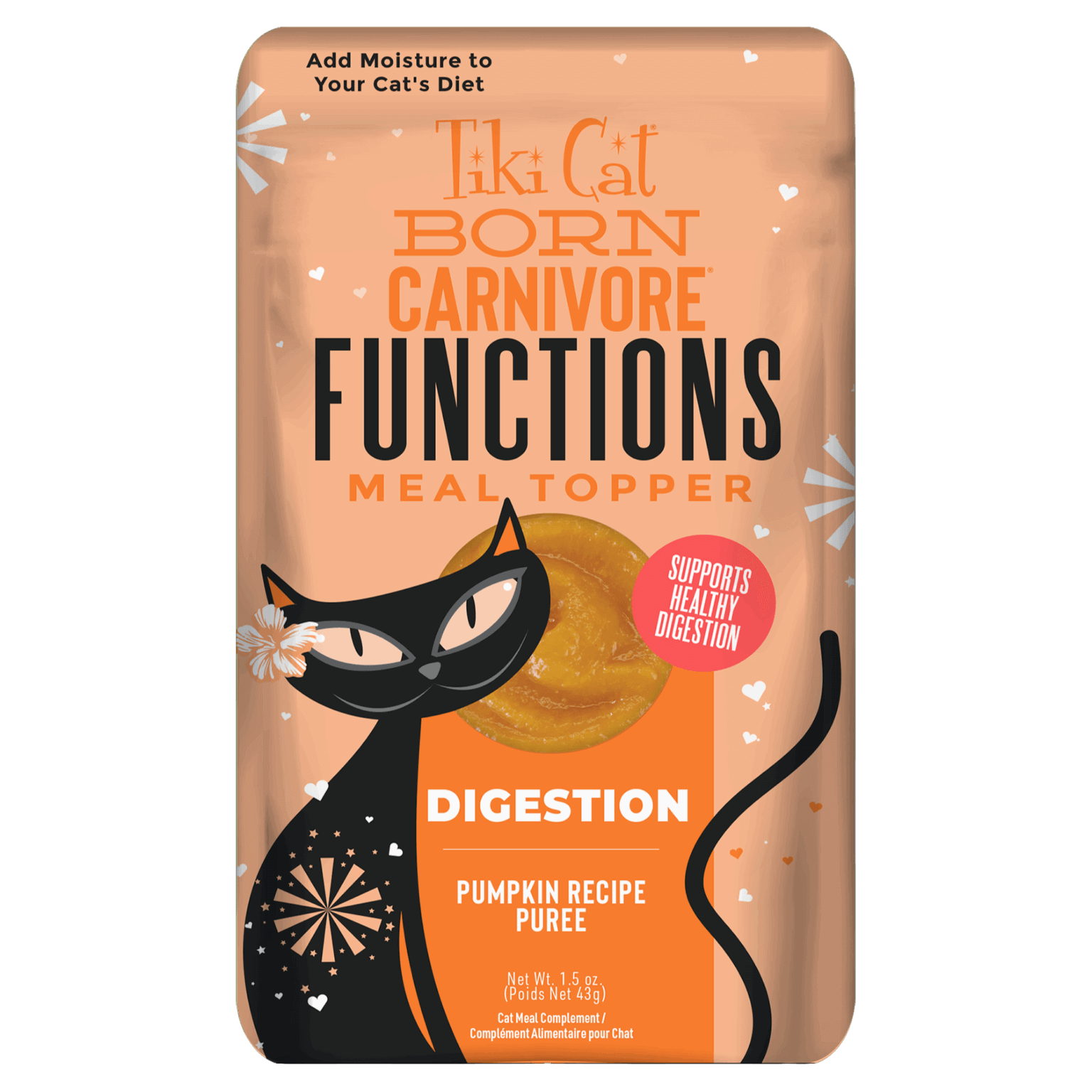 Tiki Cat - Born Carnivore Functions - Digestion Pumpkin Recipe Puree Tummy Topper (For Cats)