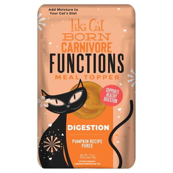 Tiki Cat - Born Carnivore Functions - Digestion Pumpkin Recipe Puree Tummy Topper (For Cats)