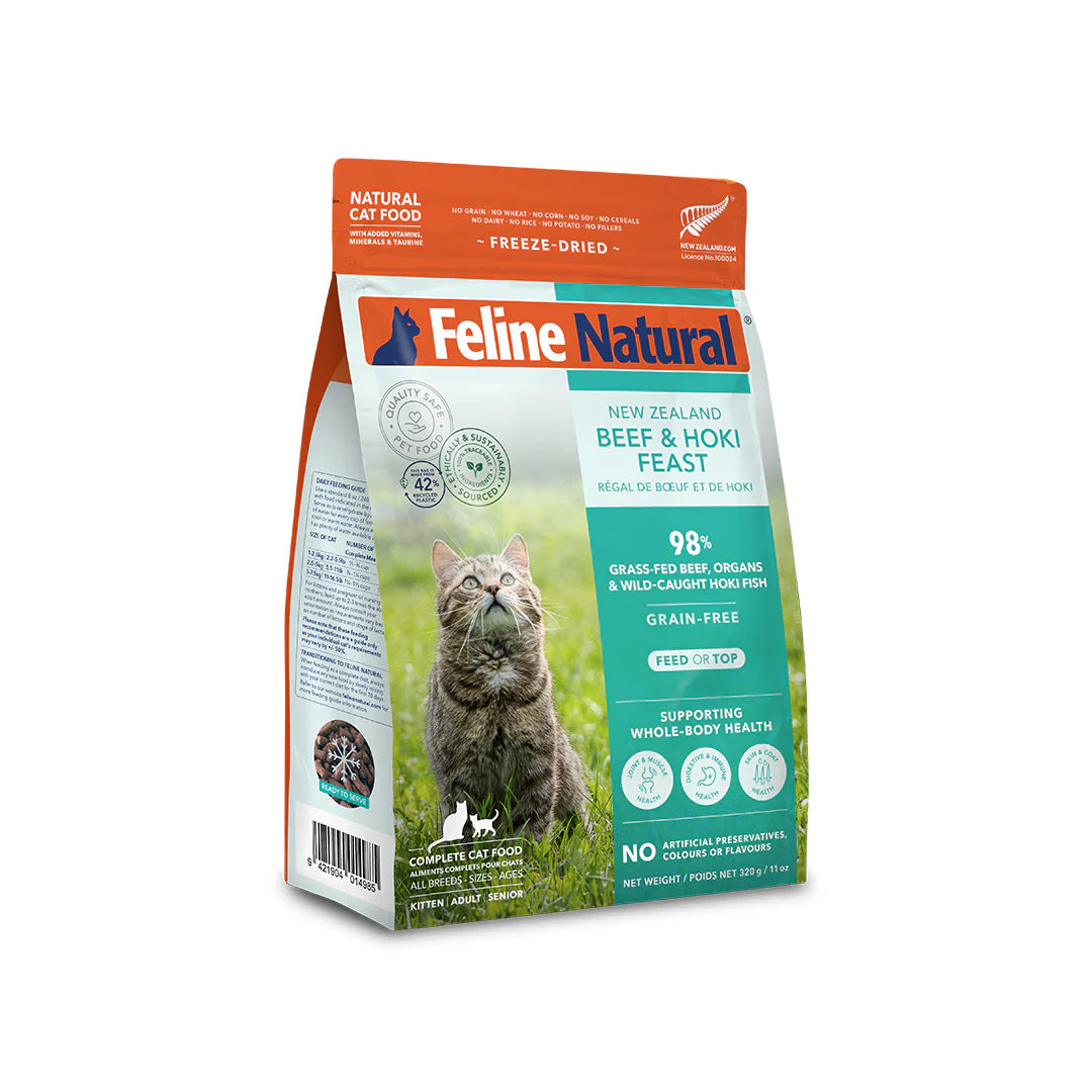 Feline Natural ビーフ＆ホキ 800g Feline Natural - Beef & Hoki Freeze-Dried Raw (Cat Food) | ARMOR