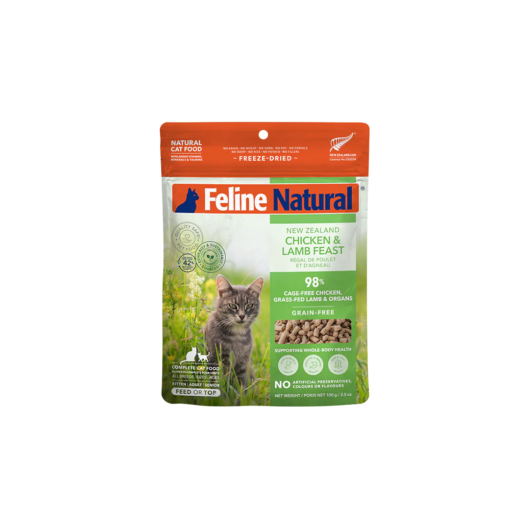 キャットフード Feline Natural Feline Natural - Chicken & Lamb Freeze-Dried Raw (Cat Food