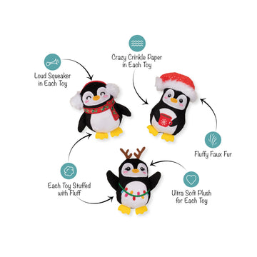 Fringe Studio - Waddle Squad Mini Toys - 3 Pieces (For Small Dogs)