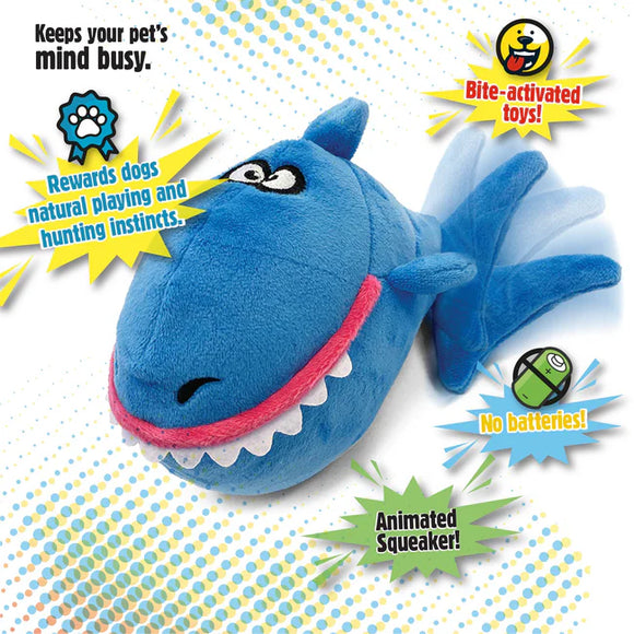 GoDog - Action Plush - Shark Chew Guard Animated Dog Toy