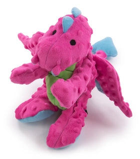 GoDog - Dragons Squeaker Plush Dog Toy - Pink - 0