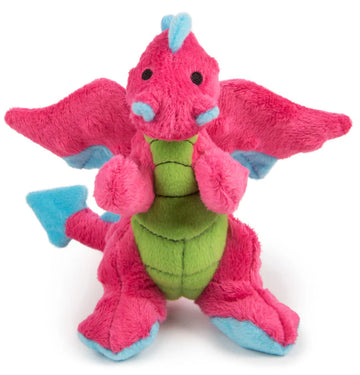 GoDog - Dragons Squeaker Plush Dog Toy - Pink