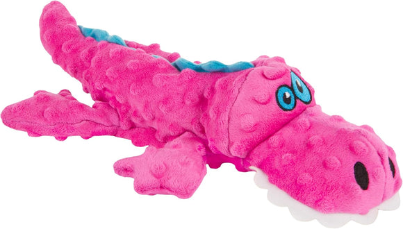 GoDog - Gators Squeaker Plush Dog Toy - Pink