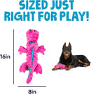 GoDog - Gators Squeaker Plush Dog Toy - Pink