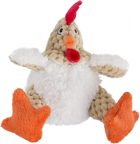 GoDog - Just for Me Roosters Fat White (Dog Toy)