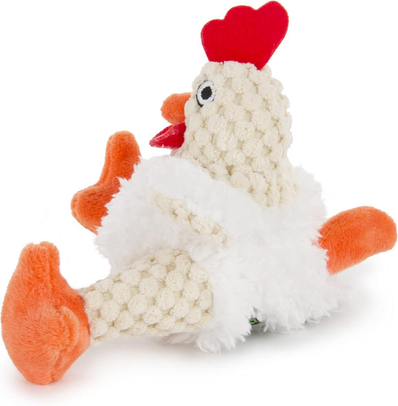 GoDog - Just for Me Roosters Fat White (Dog Toy)