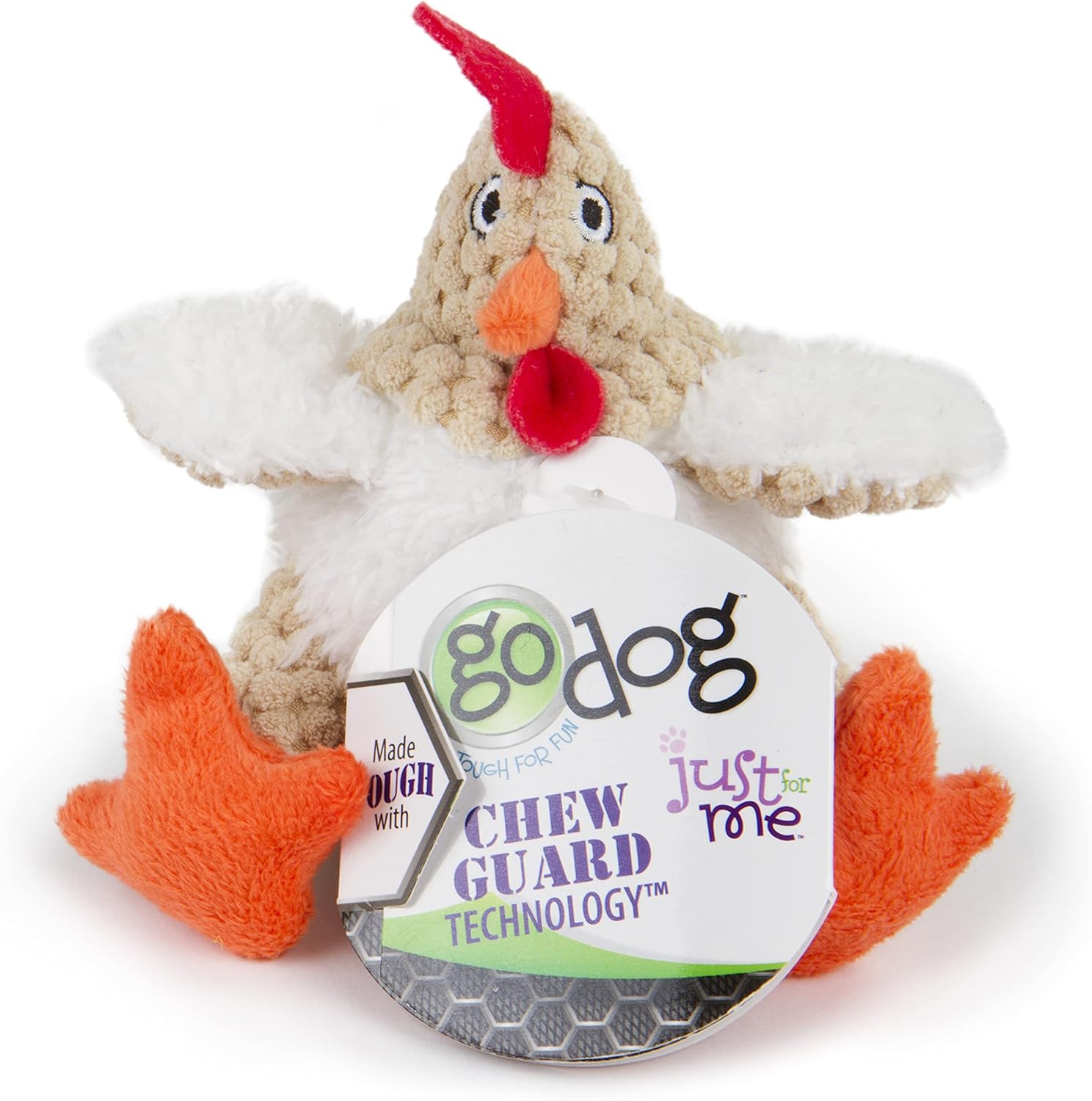 GoDog - Just for Me Roosters Fat White (Dog Toy)