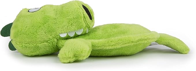 GoDog - Silent Squeak Flattie Green Gator (Dog Toy)