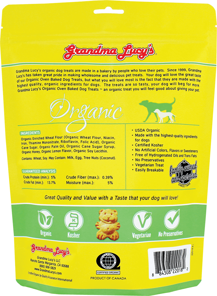 Grandma Lucy's Organic Lemon Honey Oven Baked Dog Treats