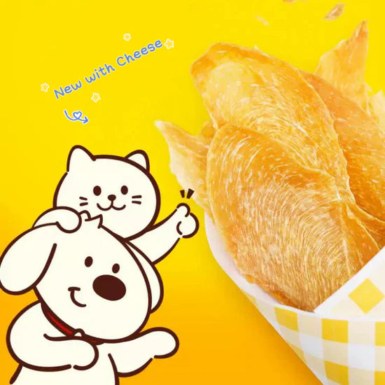 HELL'S KITCHEN - Big Jerky Dry Chicken Breast - Cheddar Cheese (For Both Dogs and Cats)