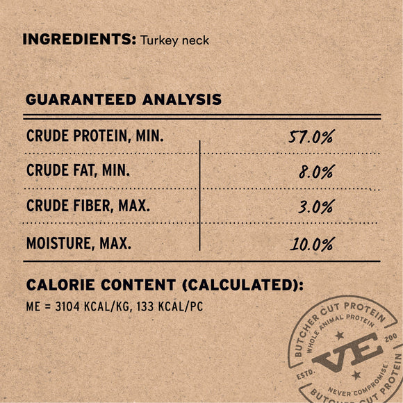Vital Essentials Raw Bar Freeze-Dried Turkey Necks Dog Treat