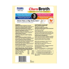 Inaba - Churu Broth - 12 count Chicken & Seafood Variety Pack (For Cats)
