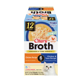 Inaba - Churu Broth - 12 count Chicken & Tuna Variety Pack (For Cats)