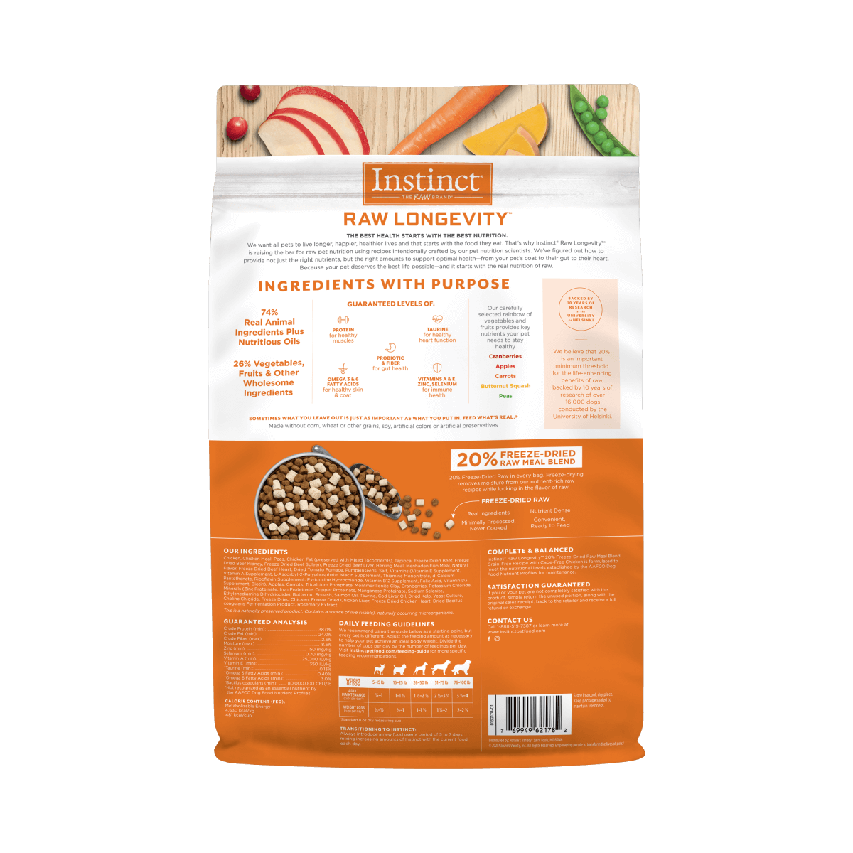 Instinct - Raw Longevity 20% Freeze-Dried Raw Meal Blend Cage-Free Chicken Recipe