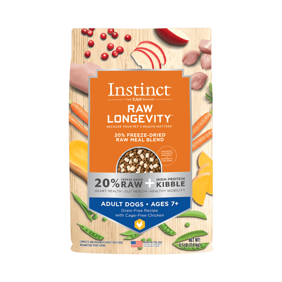 Instinct - Raw Longevity 20% Freeze-Dried Raw Meal Blend Cage-Free Chicken Recipe (For Adults 7+)