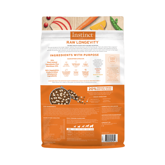 Instinct - Raw Longevity 20% Freeze-Dried Raw Meal Blend Cage-Free Chicken Recipe (For Adults 7+)