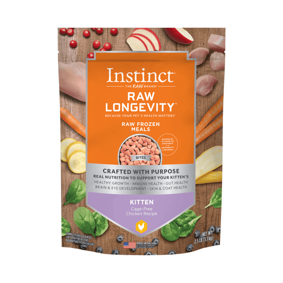 Instinct - Raw Longevity Frozen Bites Cage-Free Chicken Recipe (For Kittens)