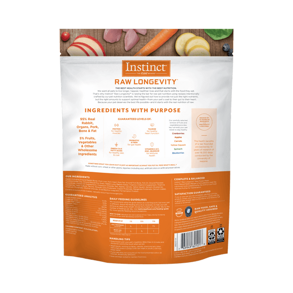 Instinct - Raw Longevity Frozen Bites Farm-Raised Rabbit Recipe