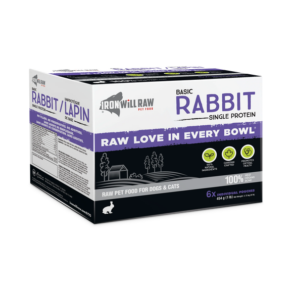 Iron Will Raw - Basic Rabbit (For Dogs & Cats) - Frozen Product