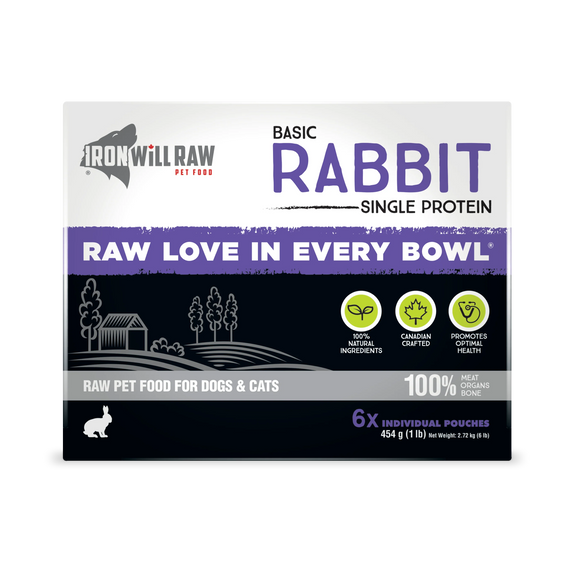 Iron Will Raw - Basic Rabbit (For Dogs & Cats) - Frozen Product