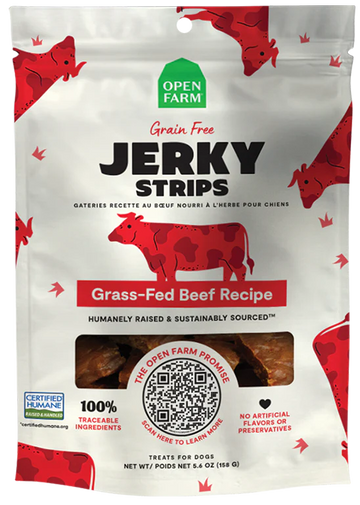 Open Farm - Grain Free Grass Fed Beef Jerky Strips (For Dogs)