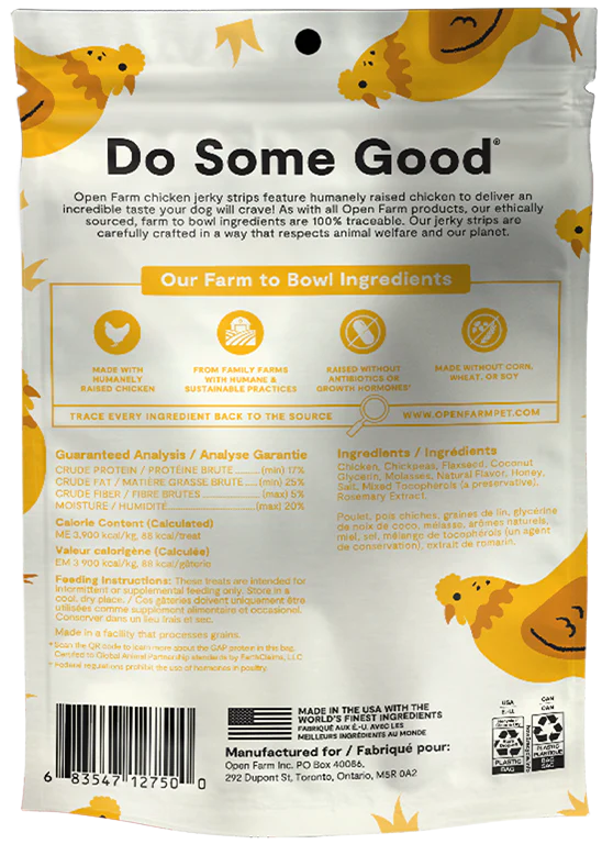 Open Farm - Grain Free Chicken Jerky Strips (For Dogs)