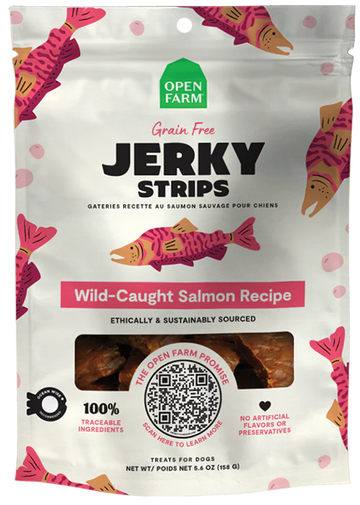 Open Farm - Grain Free Wild Caught Salmon Jerky Strips (For Dogs).