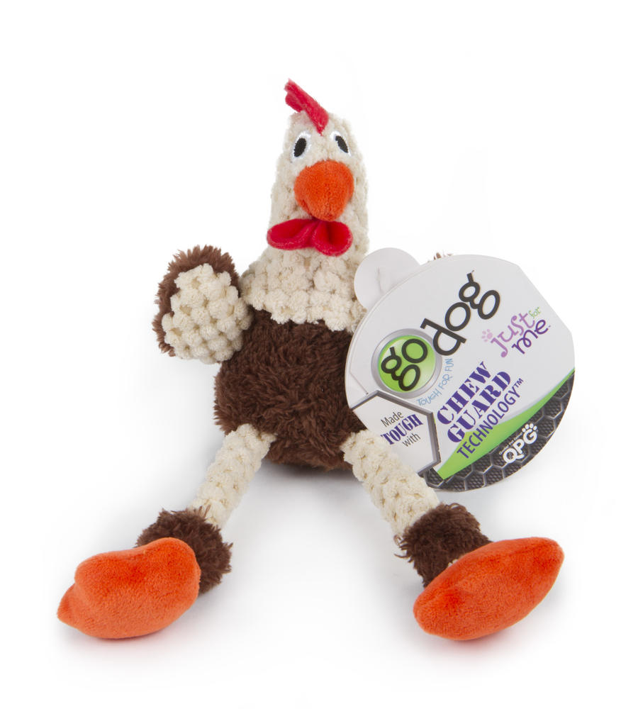 GoDog - Just for Me Roosters Skinny Brown (Dog Toy)