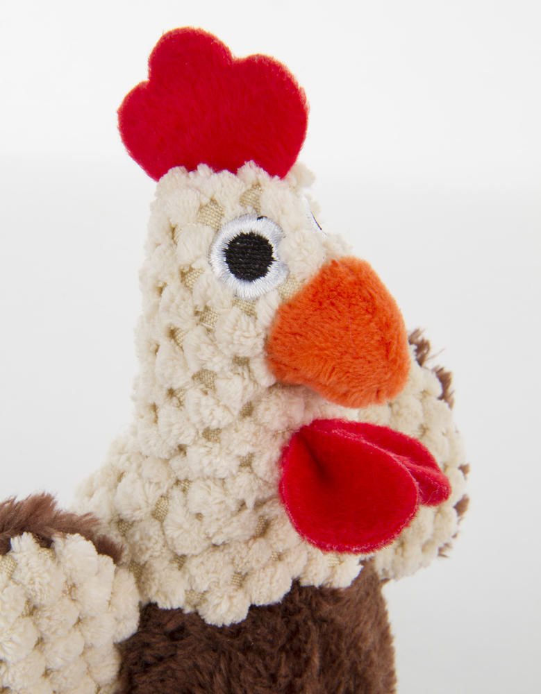 GoDog - Just for Me Roosters Skinny Brown (Dog Toy)