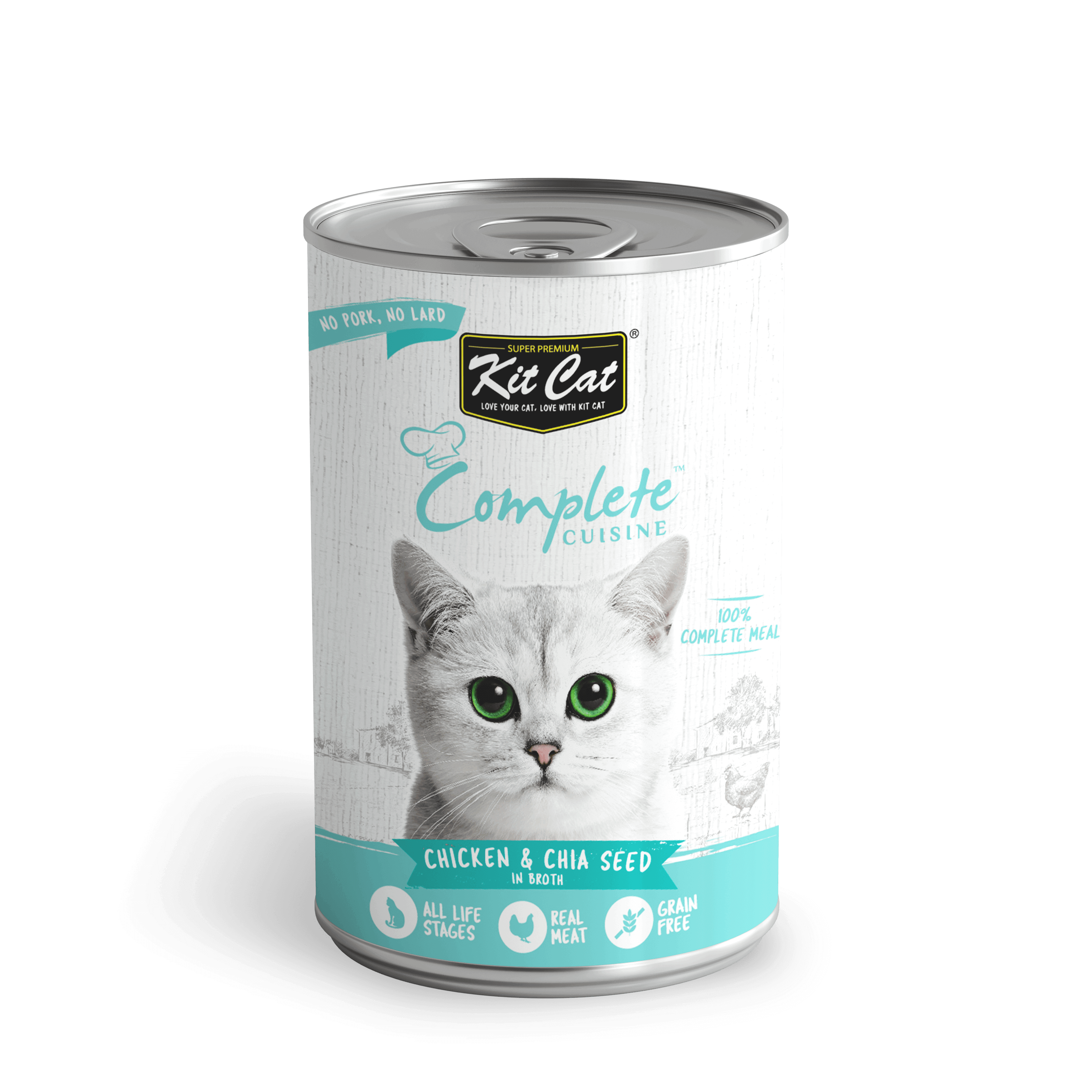 Wet Cat Food | Kit Cat | Complete Cuisine - Chicken and Chia Seed in Broth