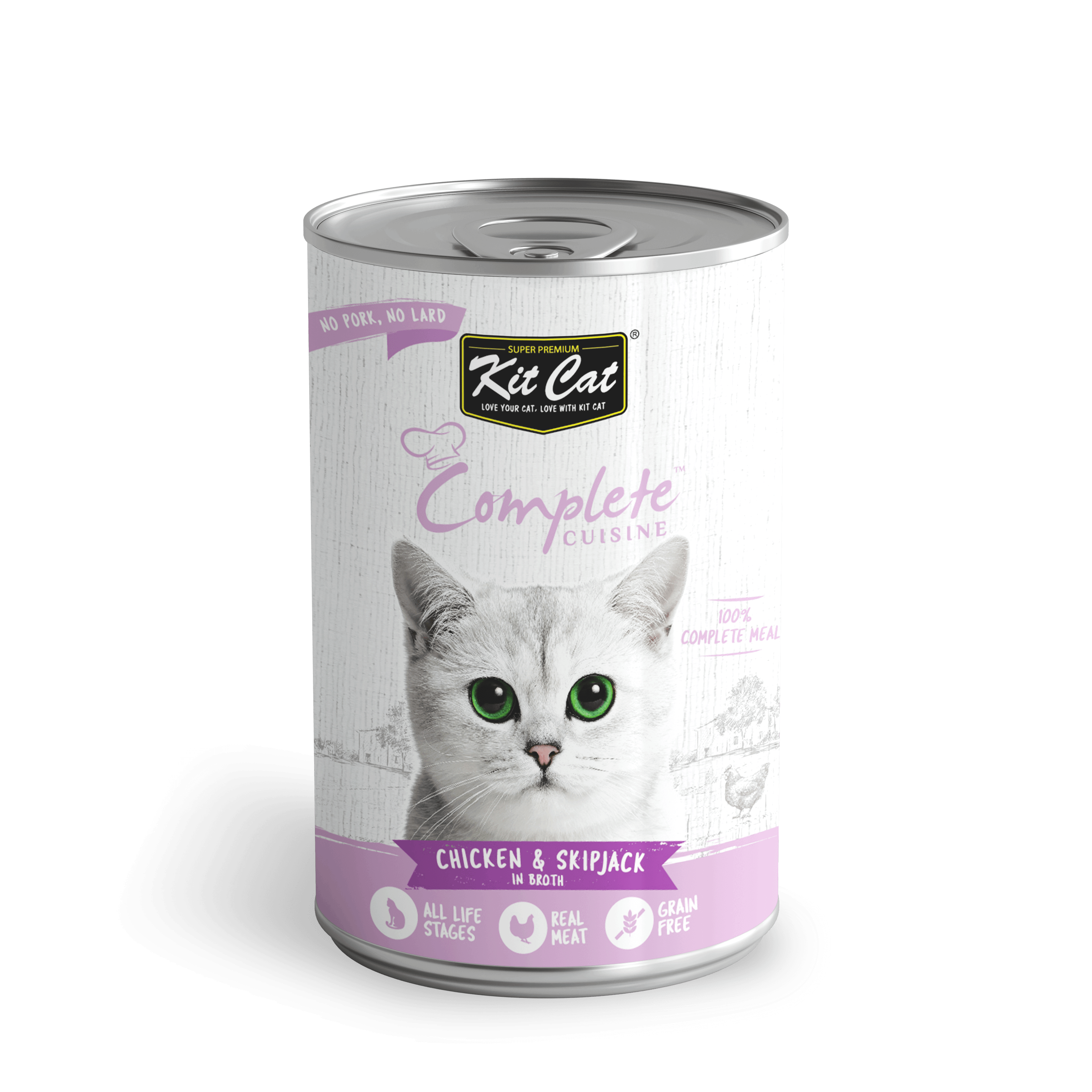 Wet Cat Food | Kit Cat - Complete Cuisine - Chicken and Skipjack in Broth