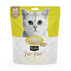 Kit Cat - Kit Cat Purr Puree - Chicken & Fiber Hairball Control (Cat Treat)