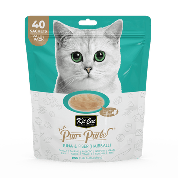 Kit Cat - Kit Cat Purr Puree - Tuna & Fiber Hairball Control (Cat Treat)