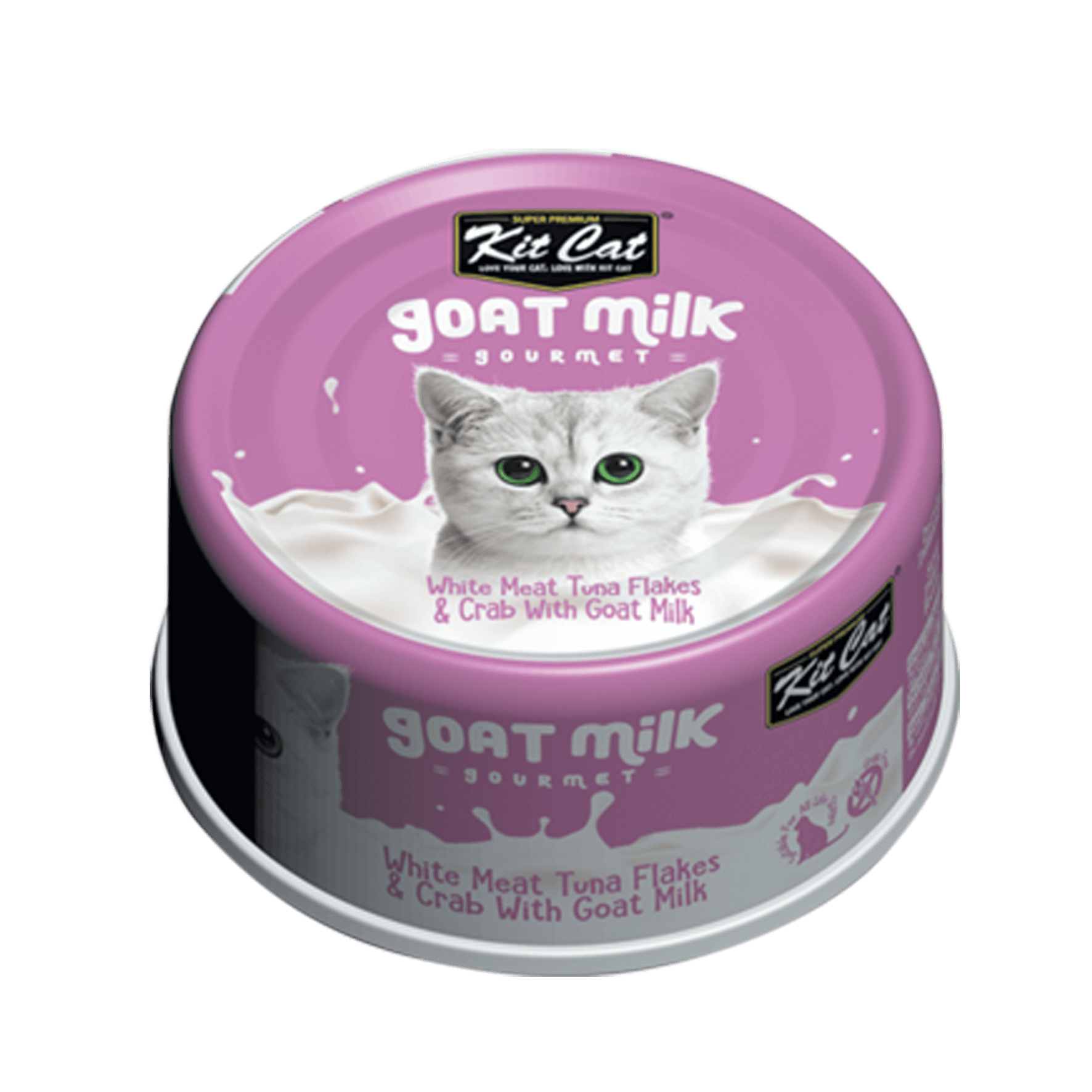 Kit Cat White Meat Tuna Flakes & Crab With Goat Milk (Wet Cat Food)
