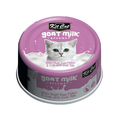 Kit Cat White Meat Tuna Flakes & Crab With Goat Milk (Wet Cat Food)