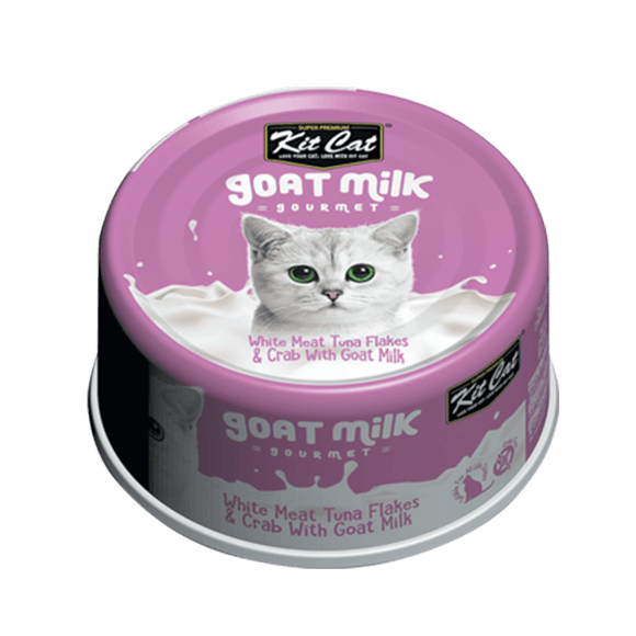 Kit Cat White Meat Tuna Flakes & Crab With Goat Milk (Wet Cat Food)