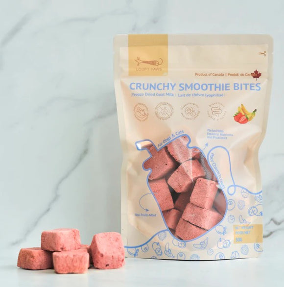 Loopy Paws - Crunchy Smoothie Bites - Strawberry & Banana (For Dogs & Cats)