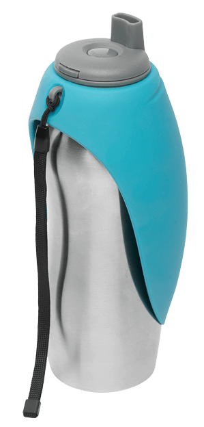 Messy Mutts travel water bottle Blue