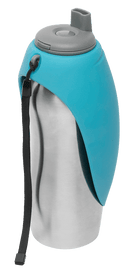 Messy Mutts travel water bottle Blue