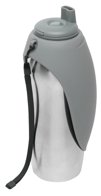 Messy Mutts travel water bottle Grey