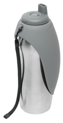 Messy Mutts travel water bottle Grey