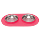 Messy Cats - Double Silicone Cat Feeder with Stainless Bowl (For Cats)