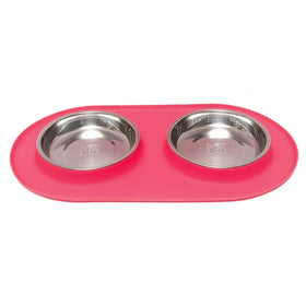 Messy Cats - Double Silicone Cat Feeder with Stainless Bowl (For Cats)