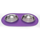 Messy Cats - Double Silicone Cat Feeder with Stainless Bowl (For Cats)