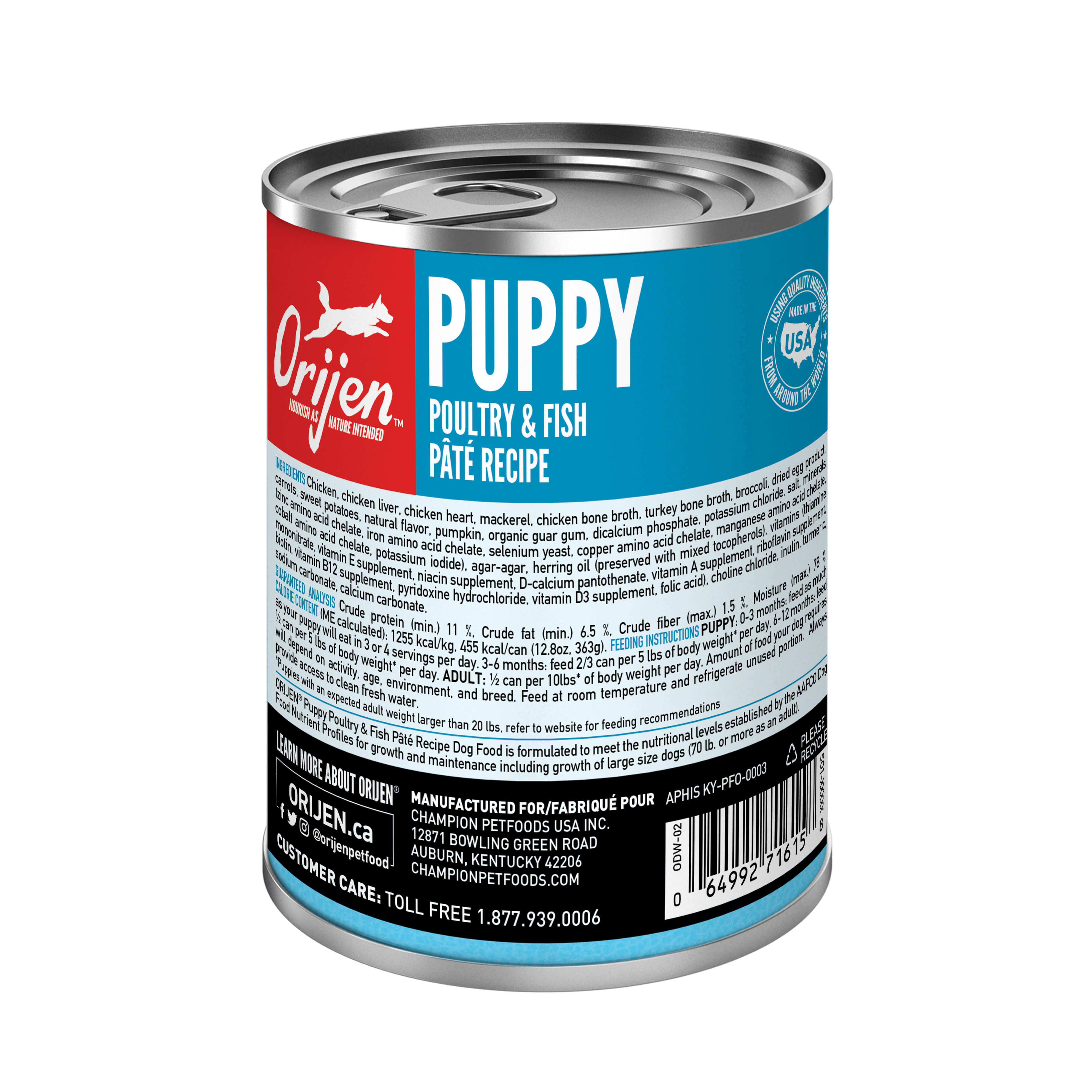 Orijen - Puppy Poultry & Fish Pâté Recipe (Wet Dog Food)