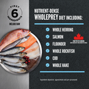 ORIJEN Wild Reserve Wild-Caught Fish Cat Food kibble and shrimp pieces in a bowl