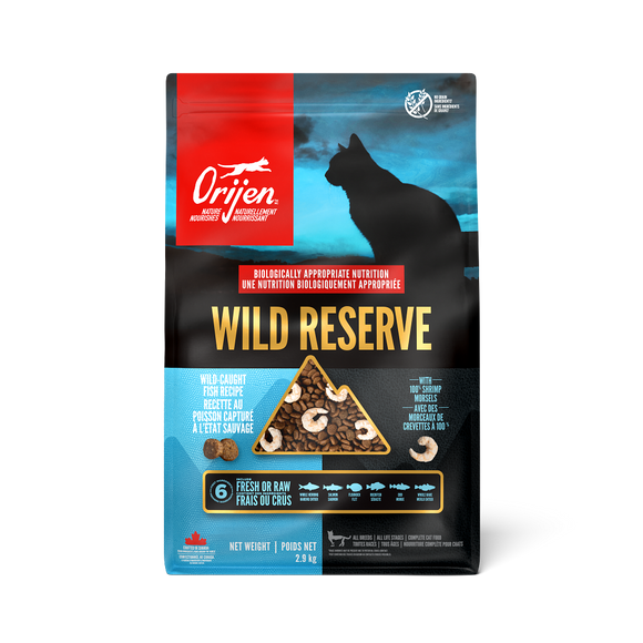 ORIJEN Wild Reserve Wild-Caught Fish Cat Food bag, front